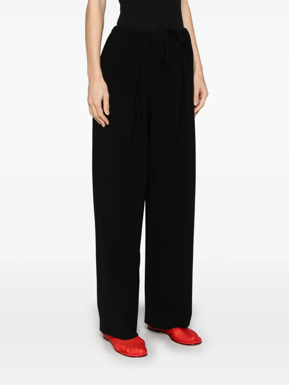 Theory Broek met geplooid detail Zwart