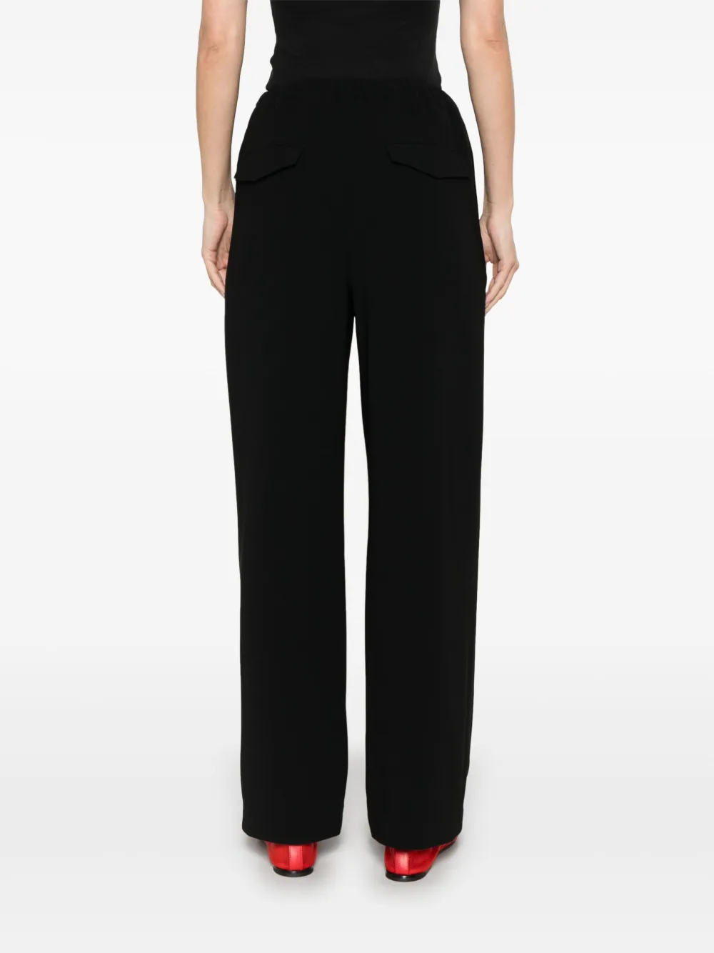 Theory Broek met geplooid detail Zwart