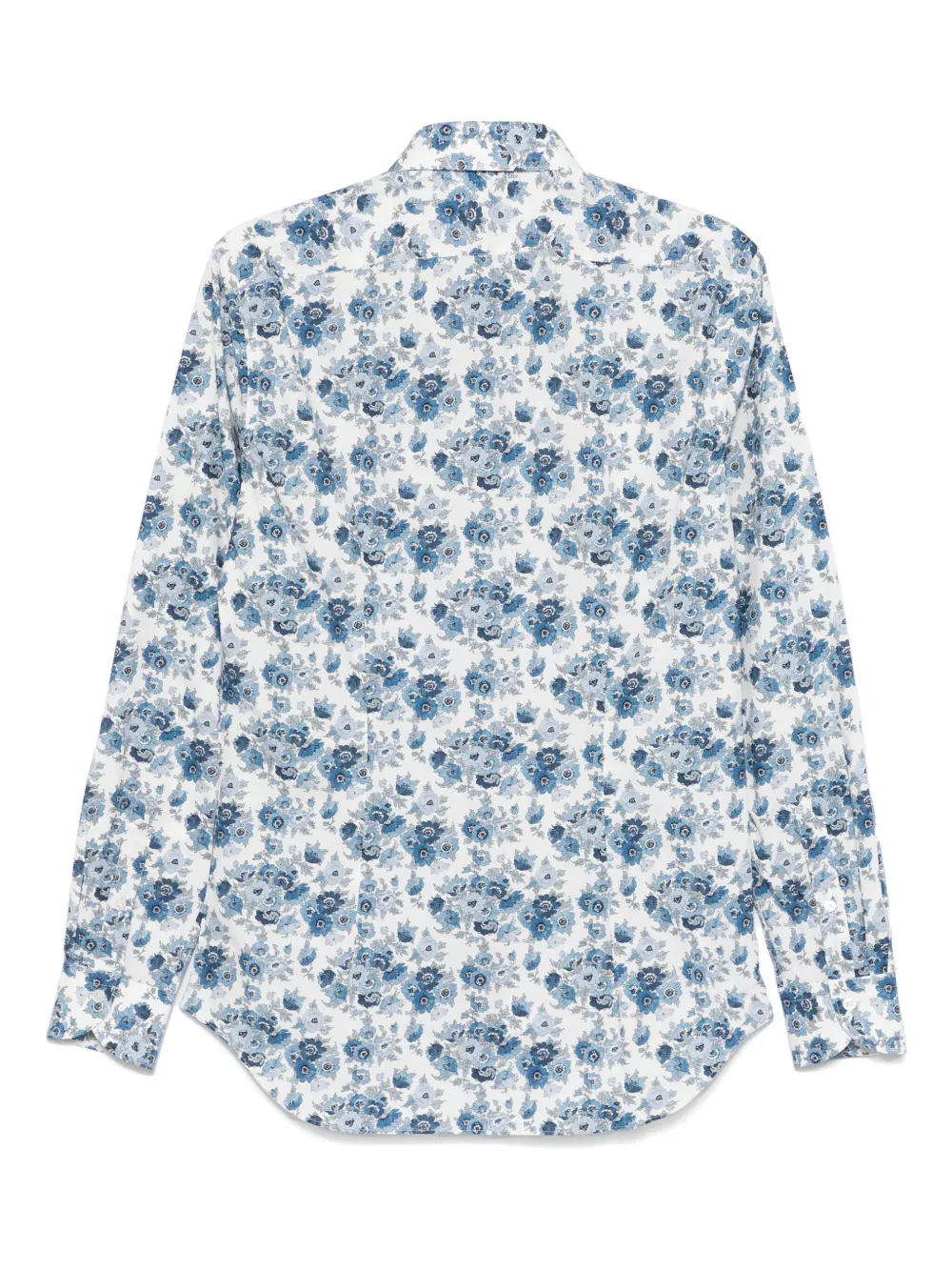 Xacus Overhemd met bloemenprint - Blauw