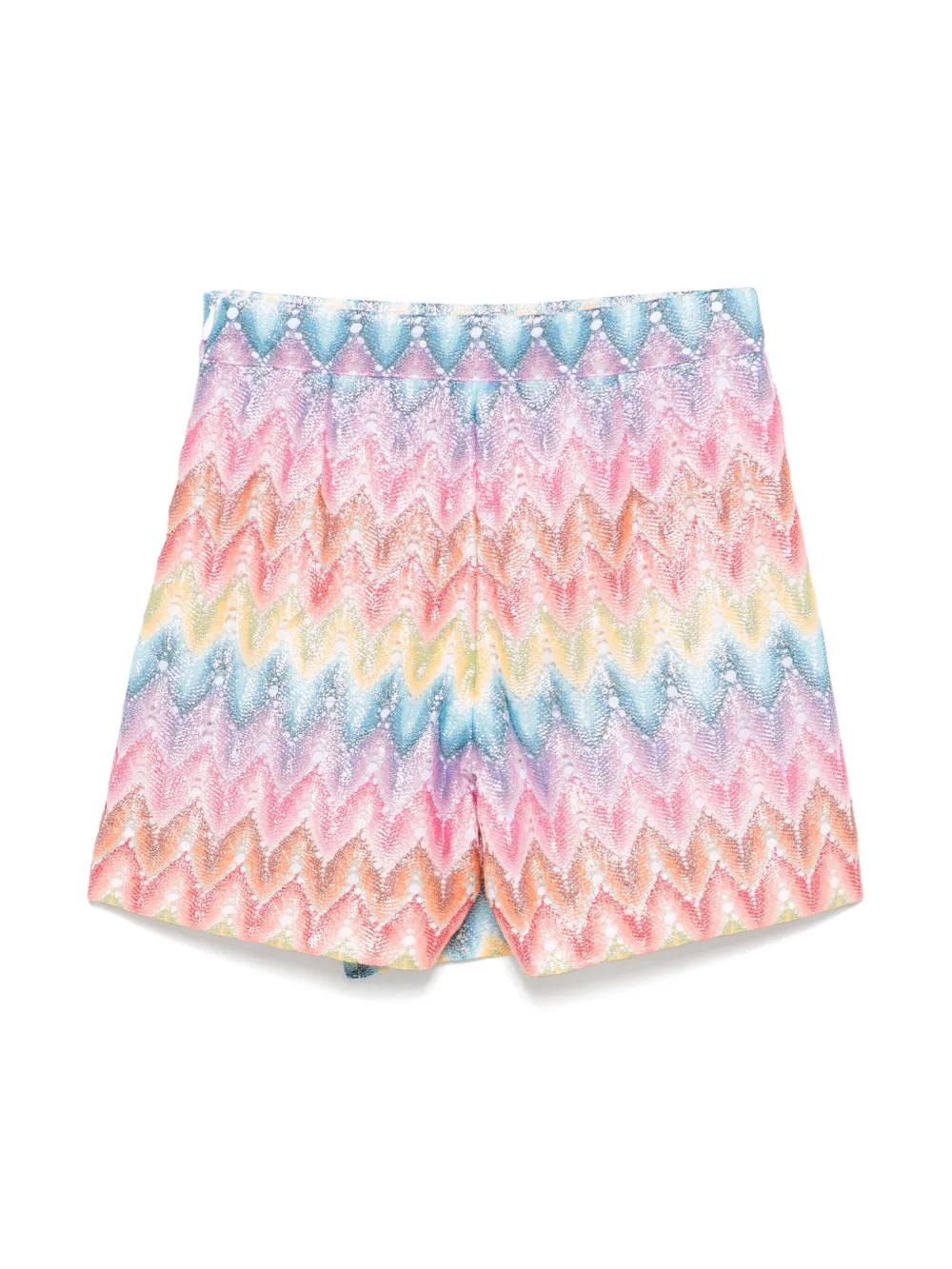 Missoni Kids zigzag-woven shorts - Blauw