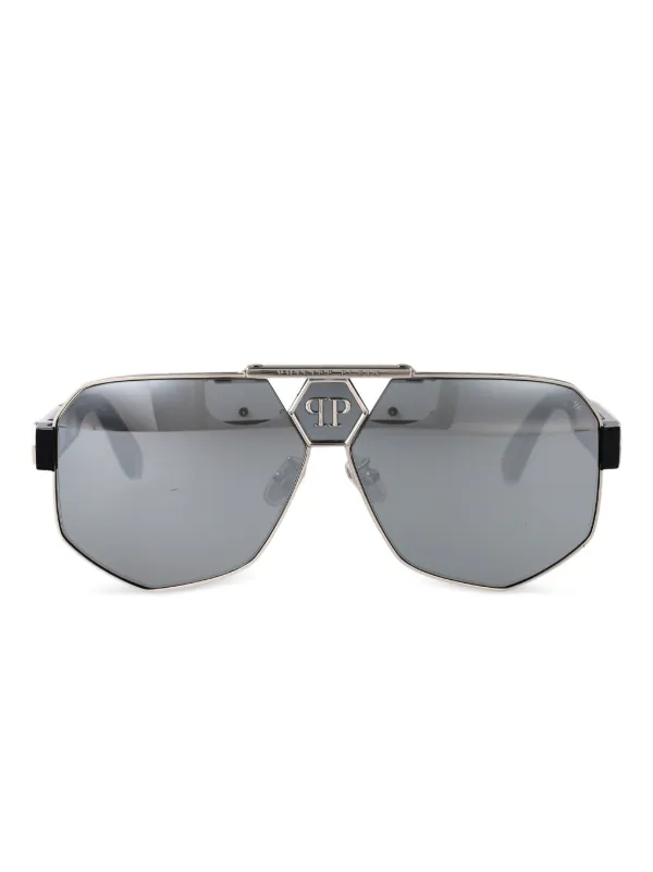 Philipp Plein Eyewear SPP107M523X SILVER | ブラック | FARFETCH JP