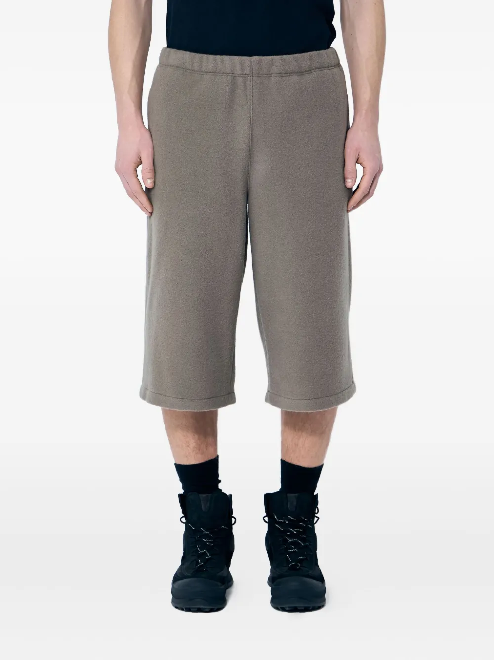 Rier Fleece Elasticated-waist Shorts In Gray