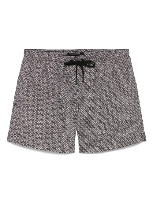 Short de bain à imprimé géométrique - Tagliatore - Modalova