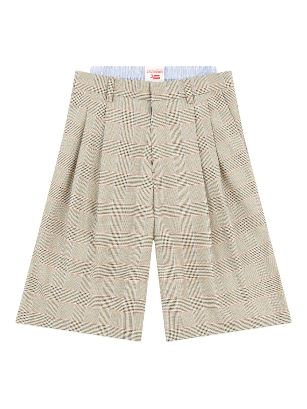 Charles Jeffrey Loverboy Geruite shorts Beige