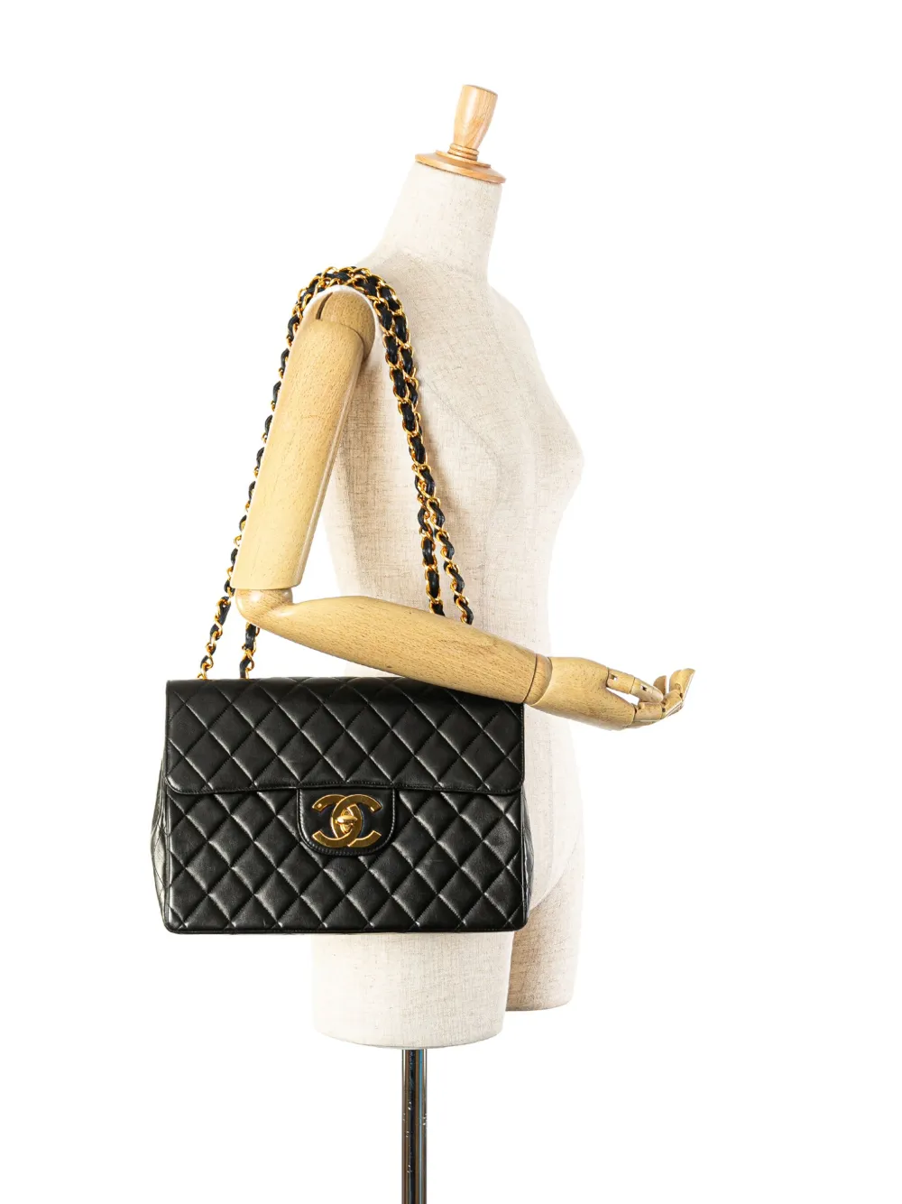 CHANEL Pre-Owned 1996-1997 Jumbo XL Classic Lambskin Single Flap shoulder bag - Zwart