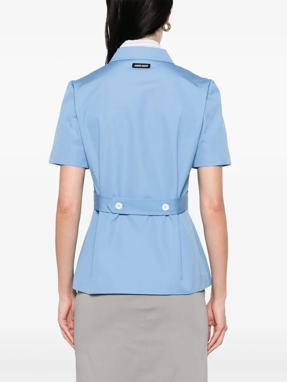 Miu Canvas blouse Blauw