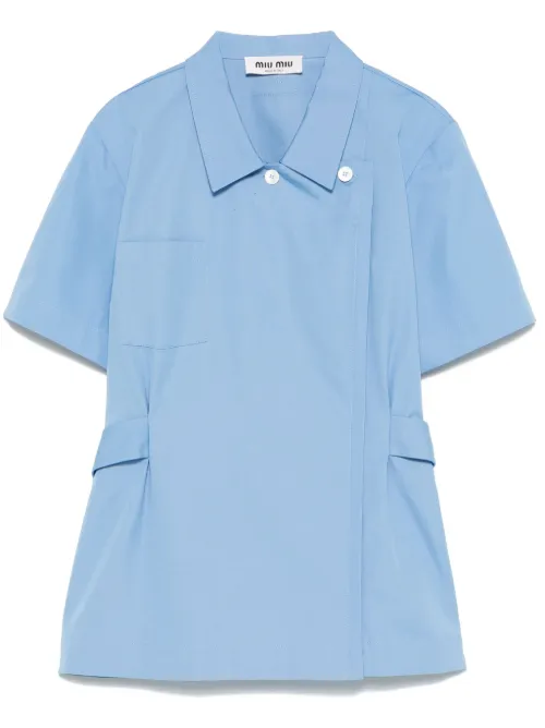 Miu Miu chemise en toile - Bleu - Miu Miu - Modalova