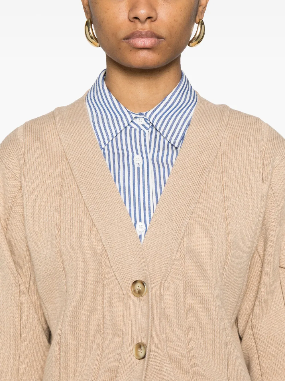 Victoria Beckham Geribbeld vest Beige