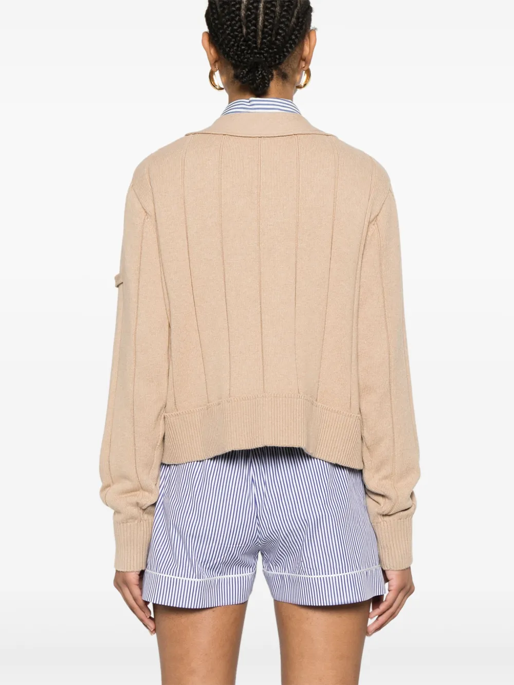 Victoria Beckham Geribbeld vest Beige