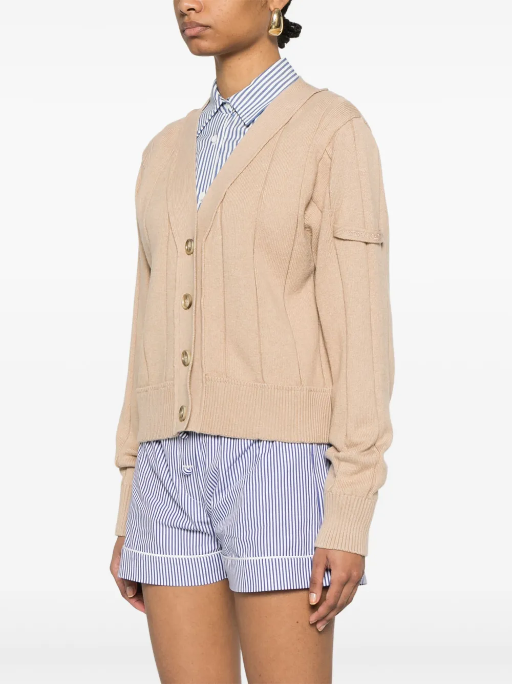 Victoria Beckham Geribbeld vest Beige