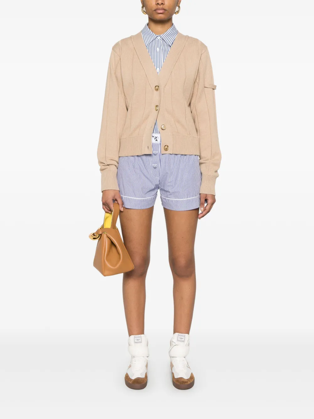 Victoria Beckham Geribbeld vest Beige