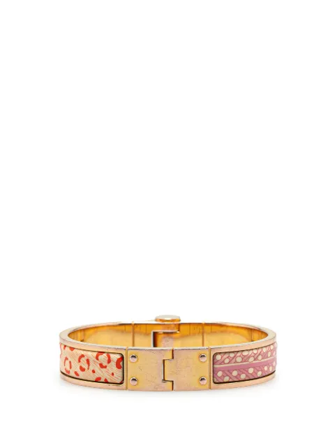 Hermès Pre-Owned 20th Century Narrow Enamel Baobab Cat Charniere Bracelet GM costume bracelet