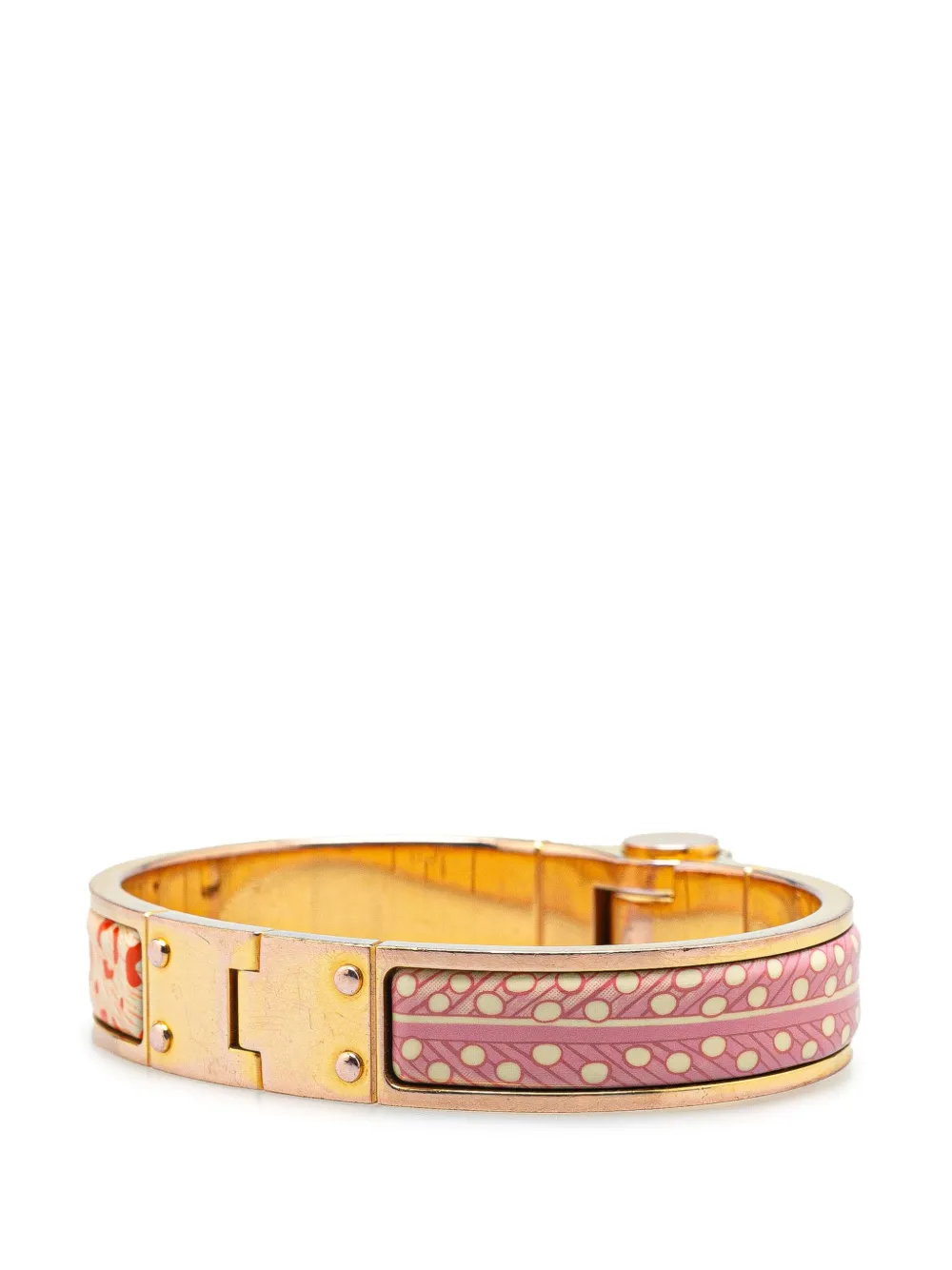 Hermès Pre-Owned 20th Century Narrow Enamel Baobab Cat Charniere Bracelet GM costume bracelet | Image 2