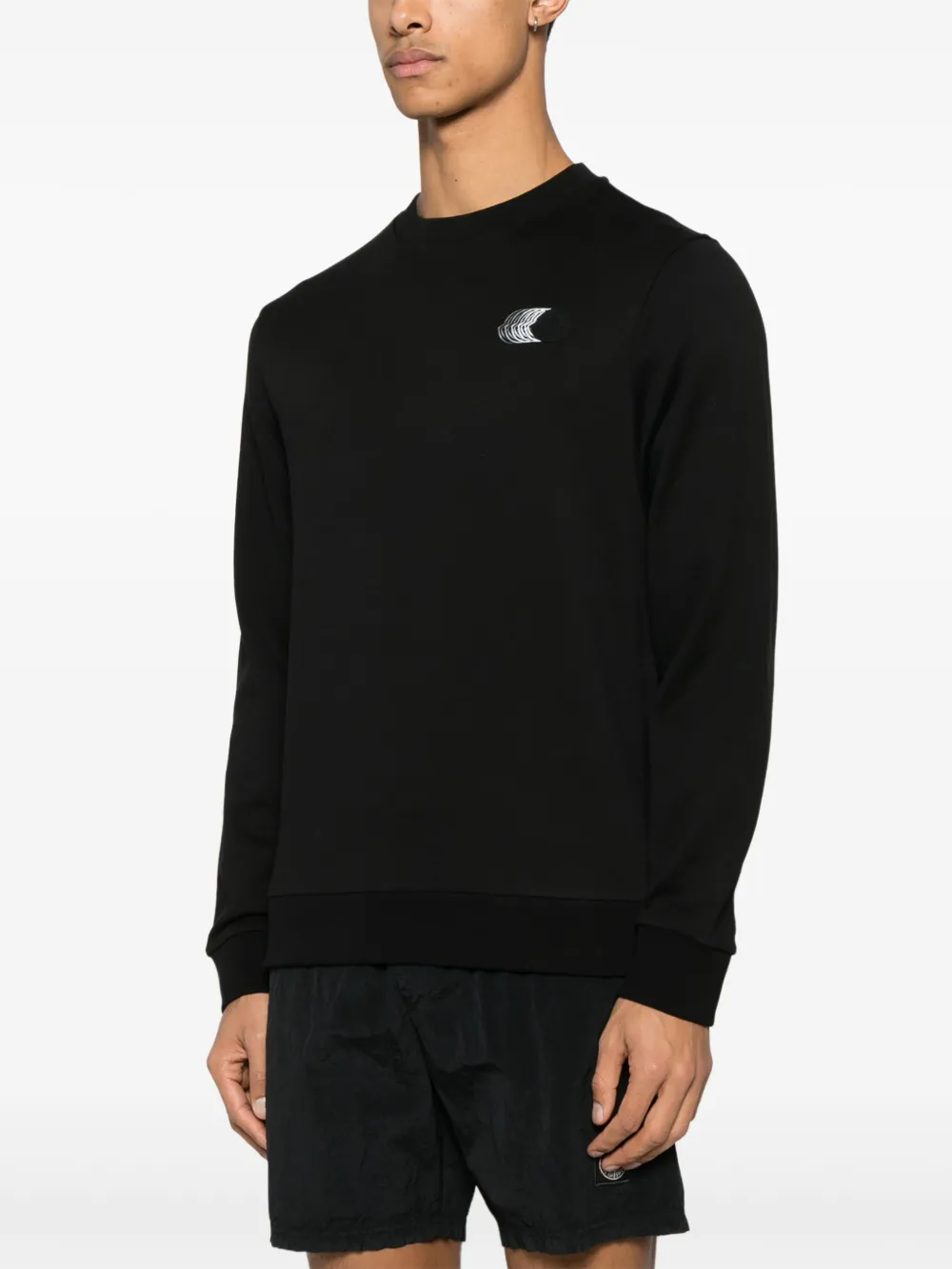 Moncler Sweater met vervaagd logo Zwart