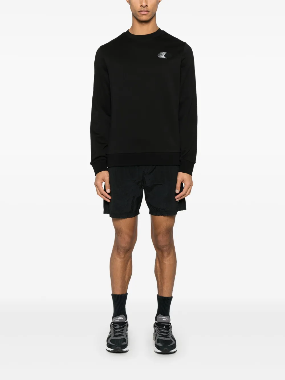 Moncler Sweater met vervaagd logo - Zwart