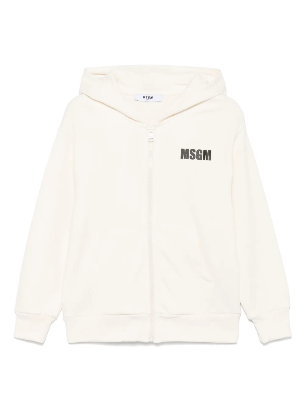 MSGM Kids Hoodie met logoprint Wit