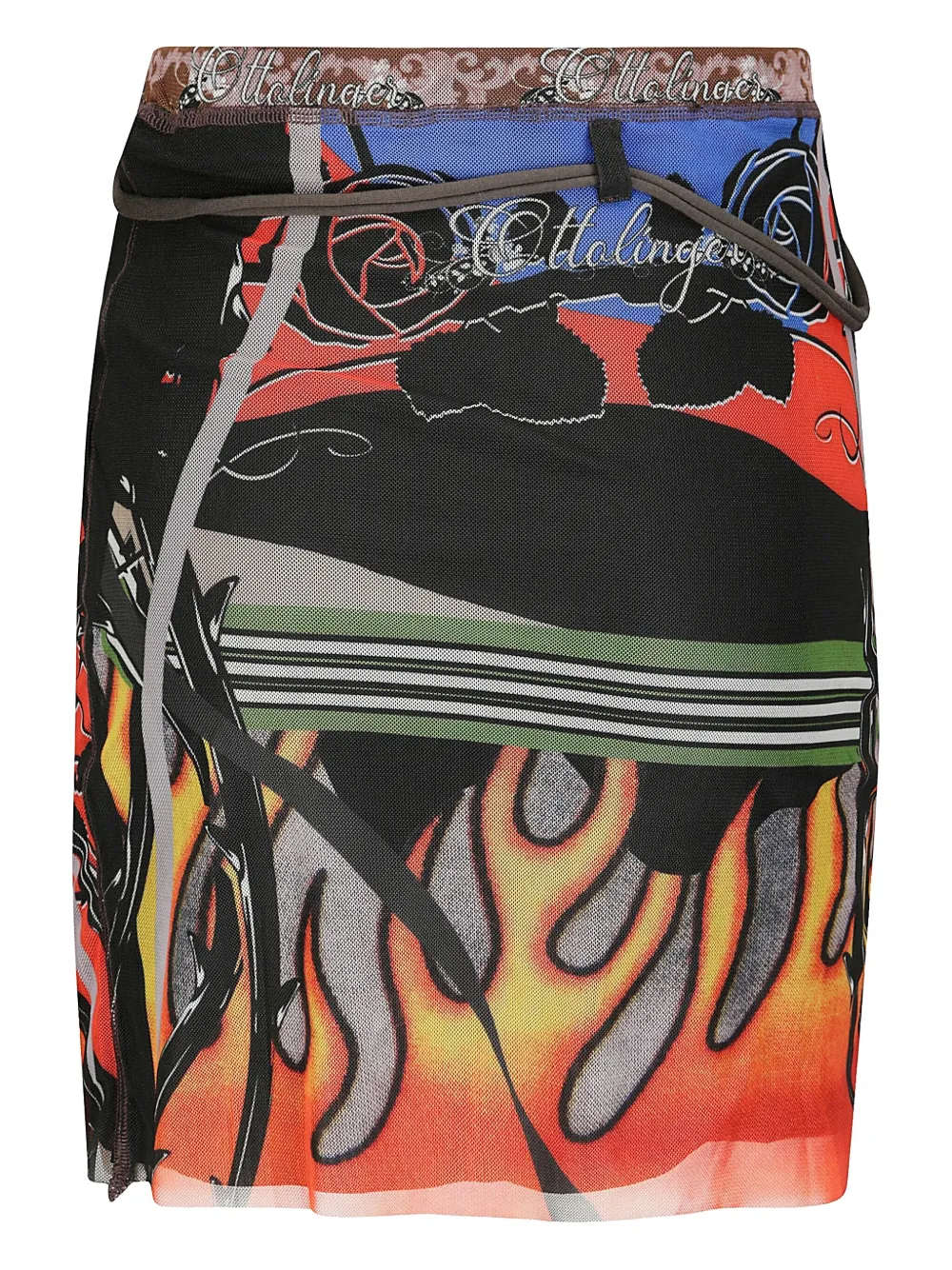 Ottolinger mesh graphic-print skirt - Zwart