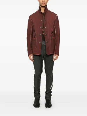 アイザックセラム (ISAAC SELLAM )ステープル装飾レザージャケットL CHROME HEARTS クロムハーツ ISAAC SELLAM アイザックセラム