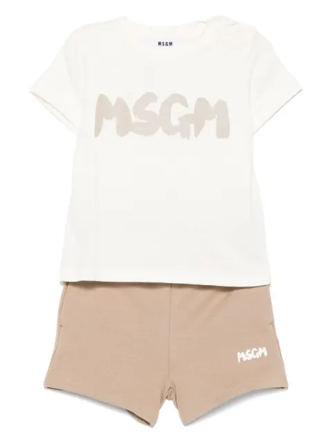 MSGM Kids set de shorts y playera con logo estampado