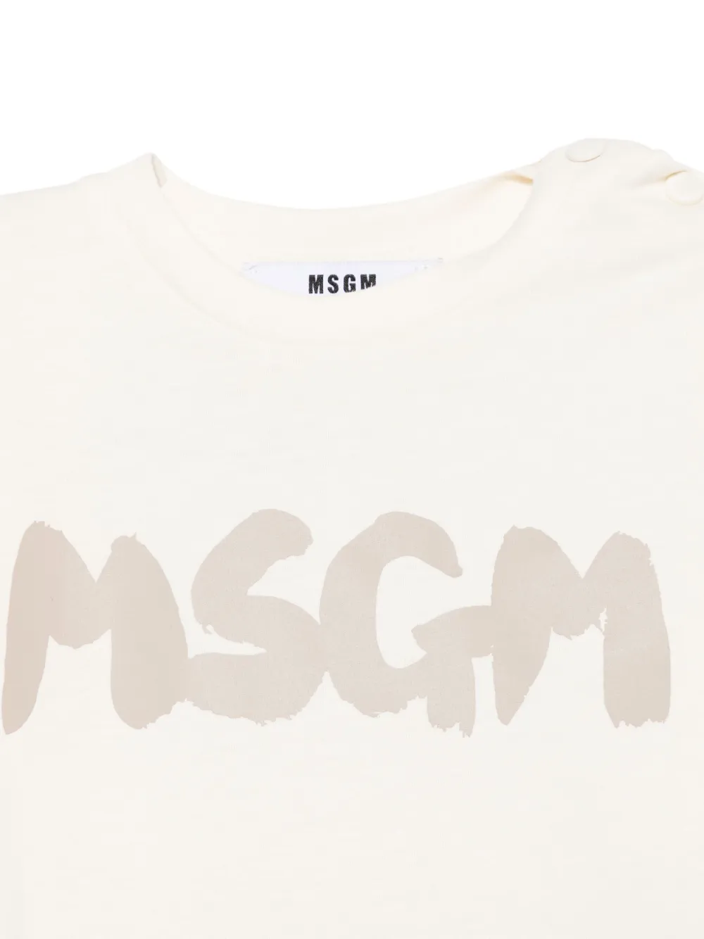 MSGM Kids T-shirt en shorts met logoprint Beige