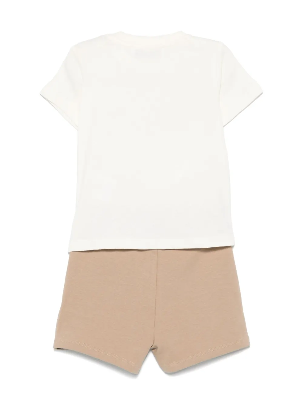 MSGM Kids T-shirt en shorts met logoprint - Beige