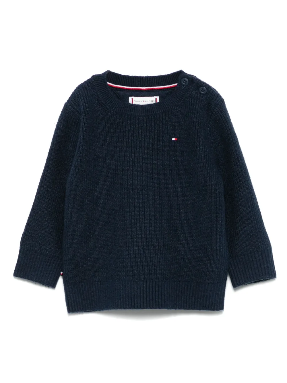 Tommy Hilfiger Junior pull en maille nervurée | bleu | Image 1