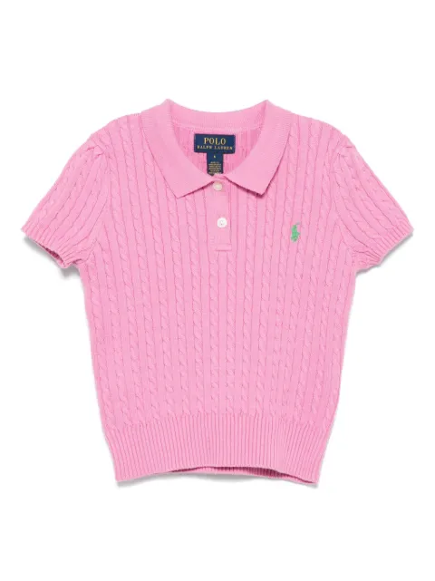 POLO RALPH LAUREN KIDS cable-knit polo shirt