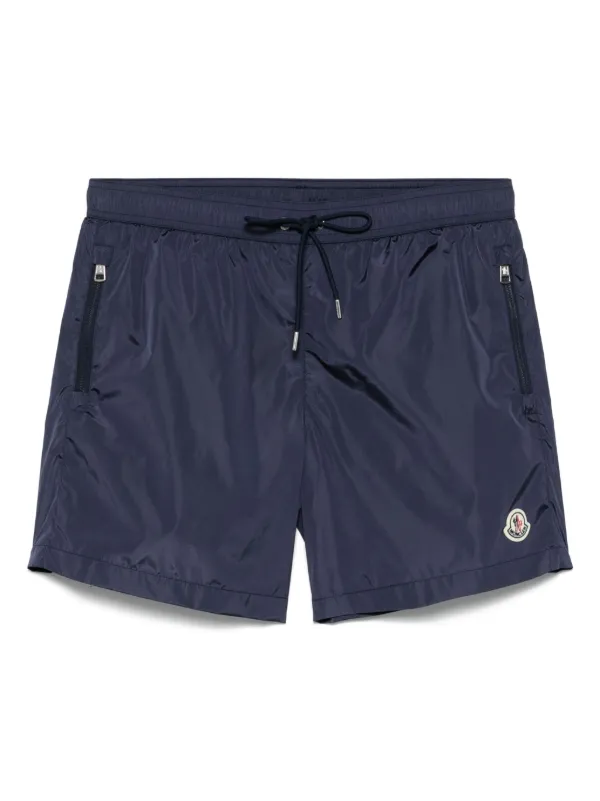 Moncler logo-patch Swim Shorts | Blue | FARFETCH