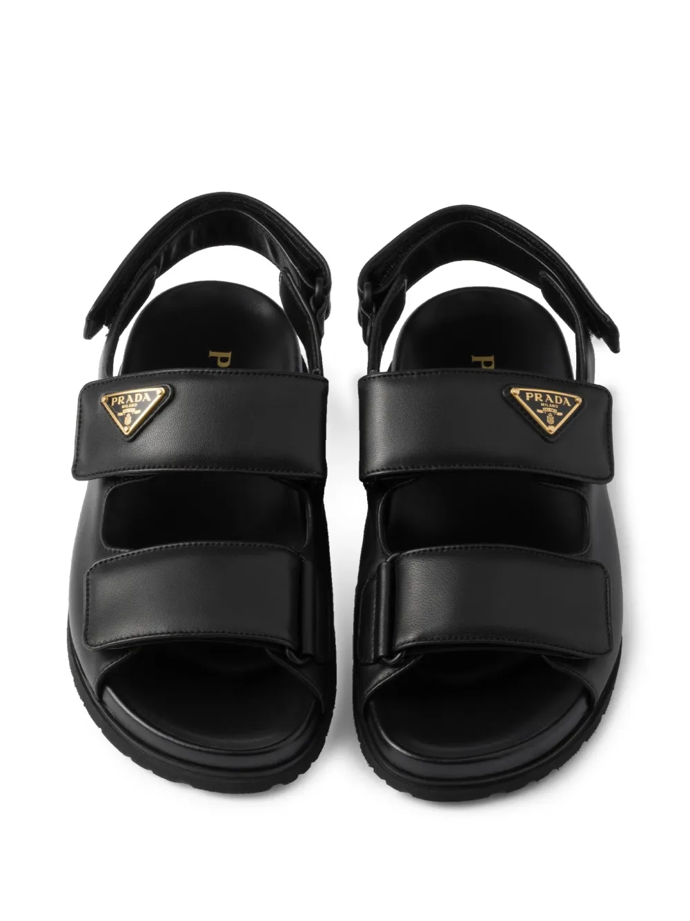 Prada Leren sandalen Zwart