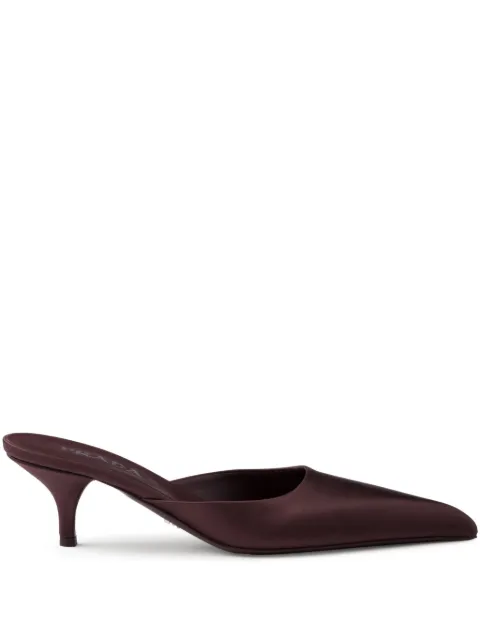 Prada mules satinados con tacón de 55mm