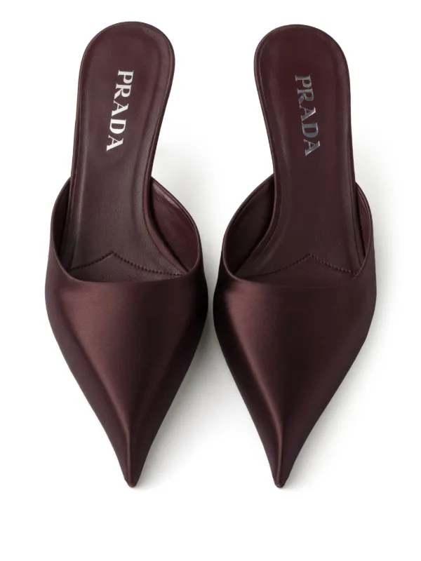 Prada 55mm Satin Mules | Red | FARFETCH