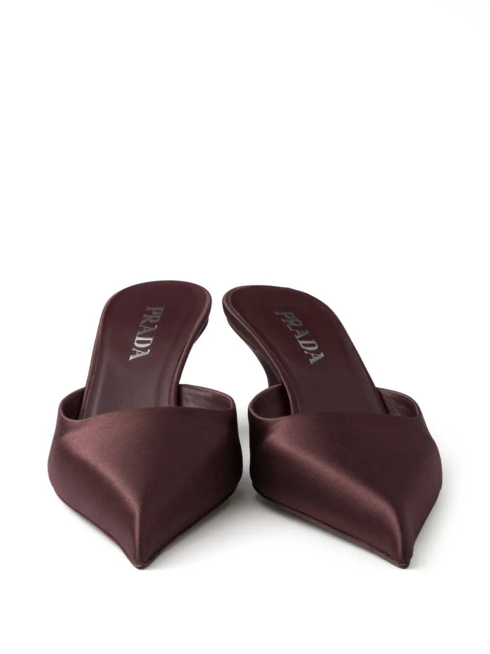 Prada 55mm satin mules Red