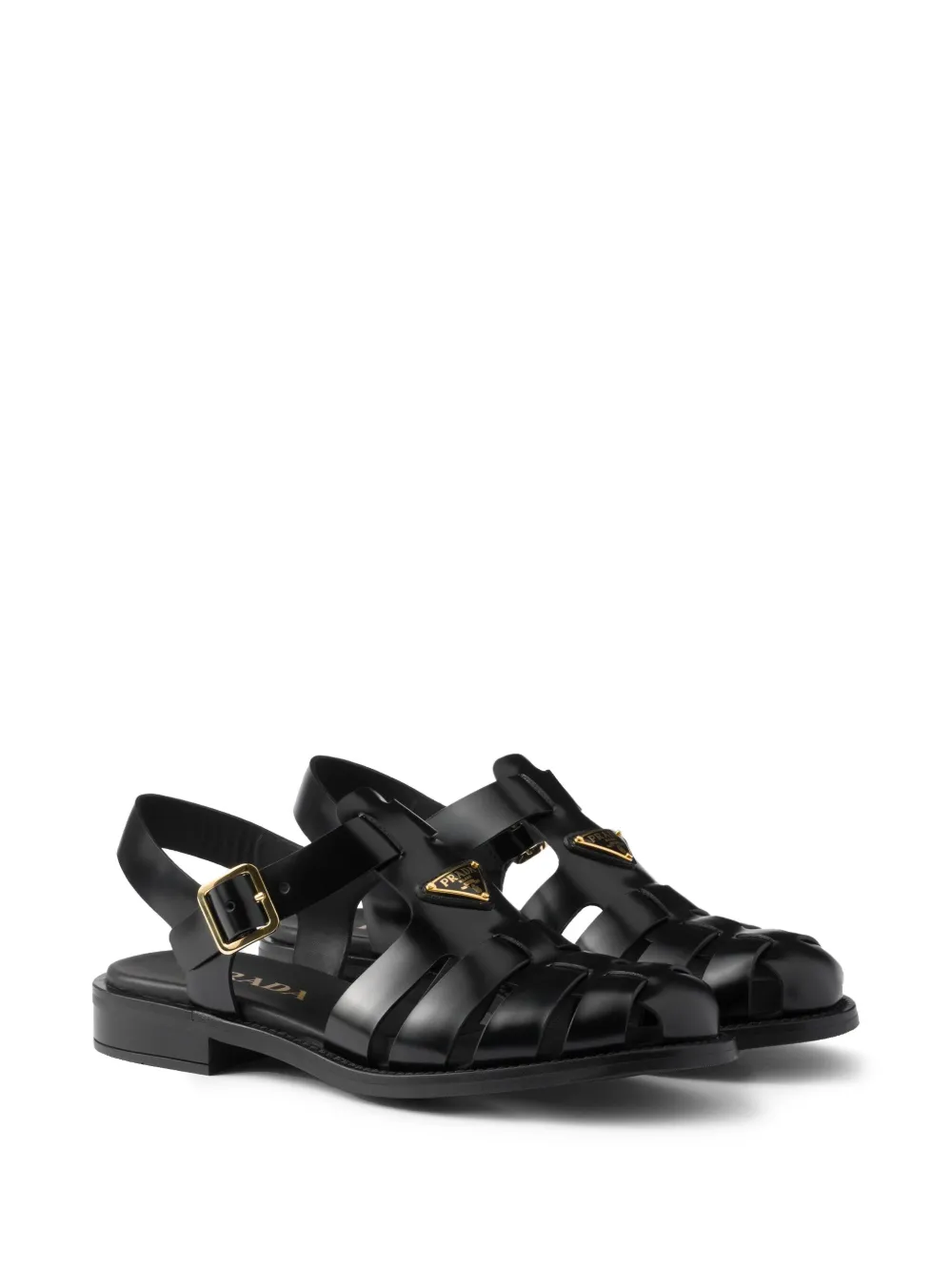 Prada Fisherman leren sandalen - Zwart