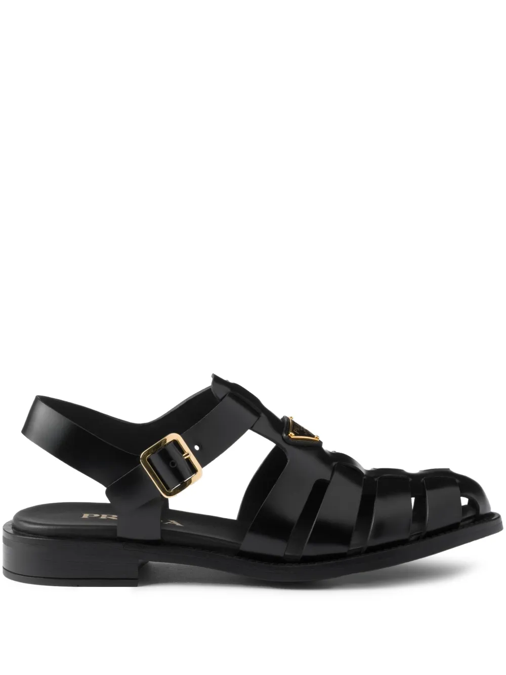 Prada Fisherman leren sandalen Zwart