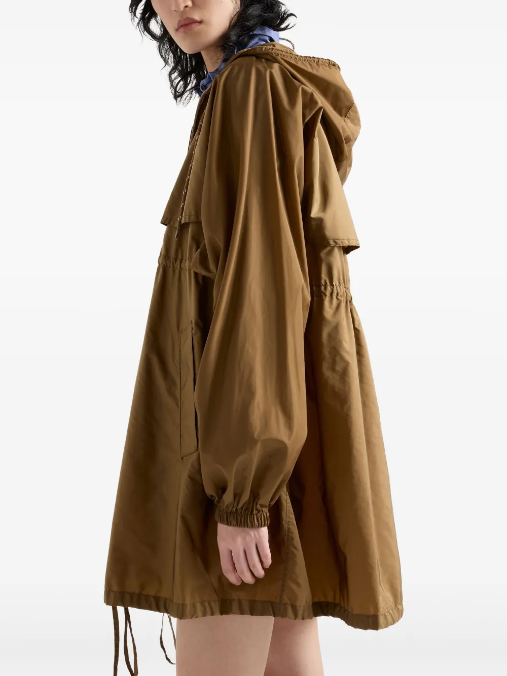 Prada Re-Nylon lichtgewicht regenjas Bruin
