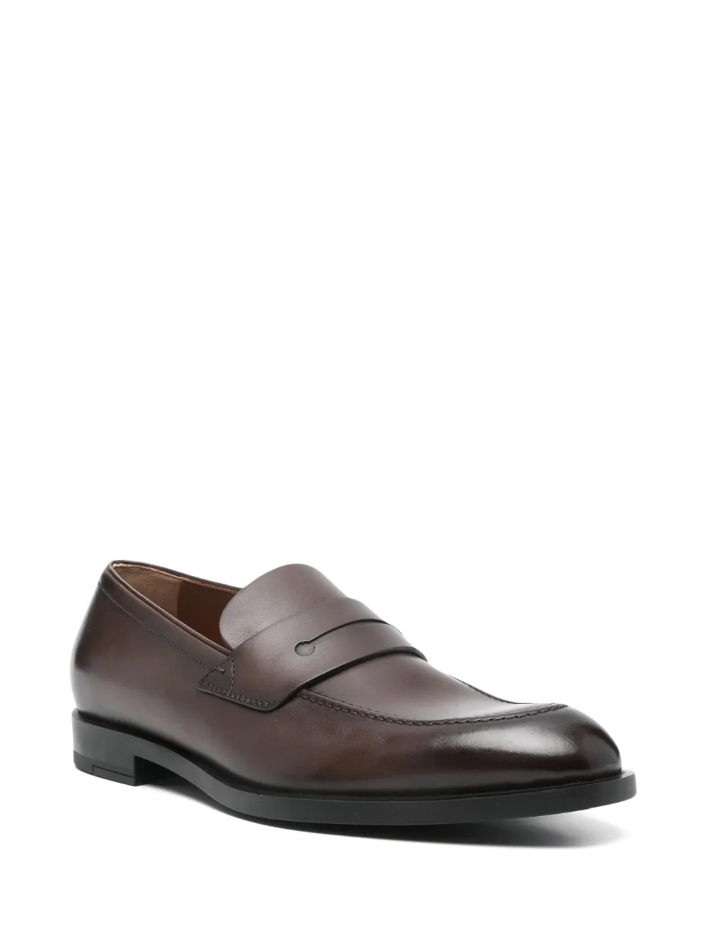 Zegna Leren penny loafers - Bruin