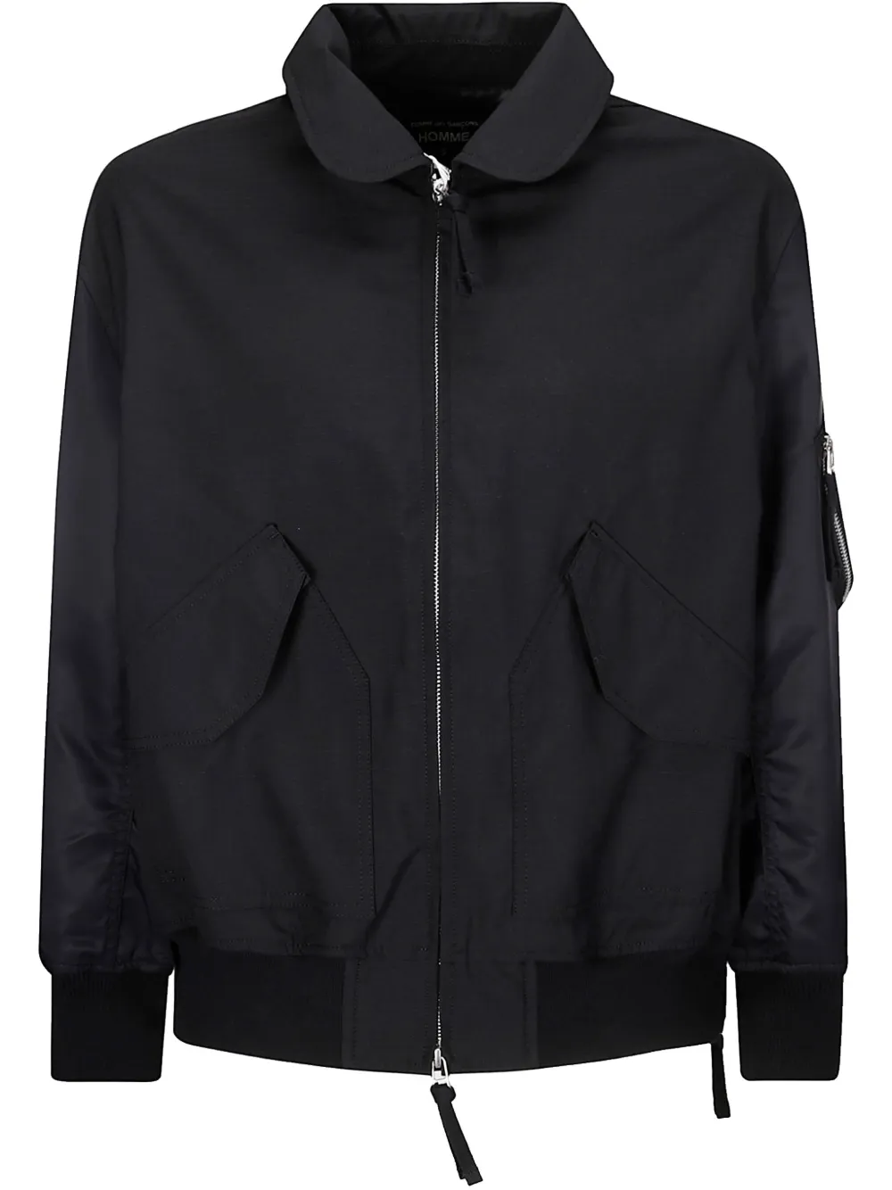Comme des Garçons Homme Bomberjack met Peter Pan kraag Zwart