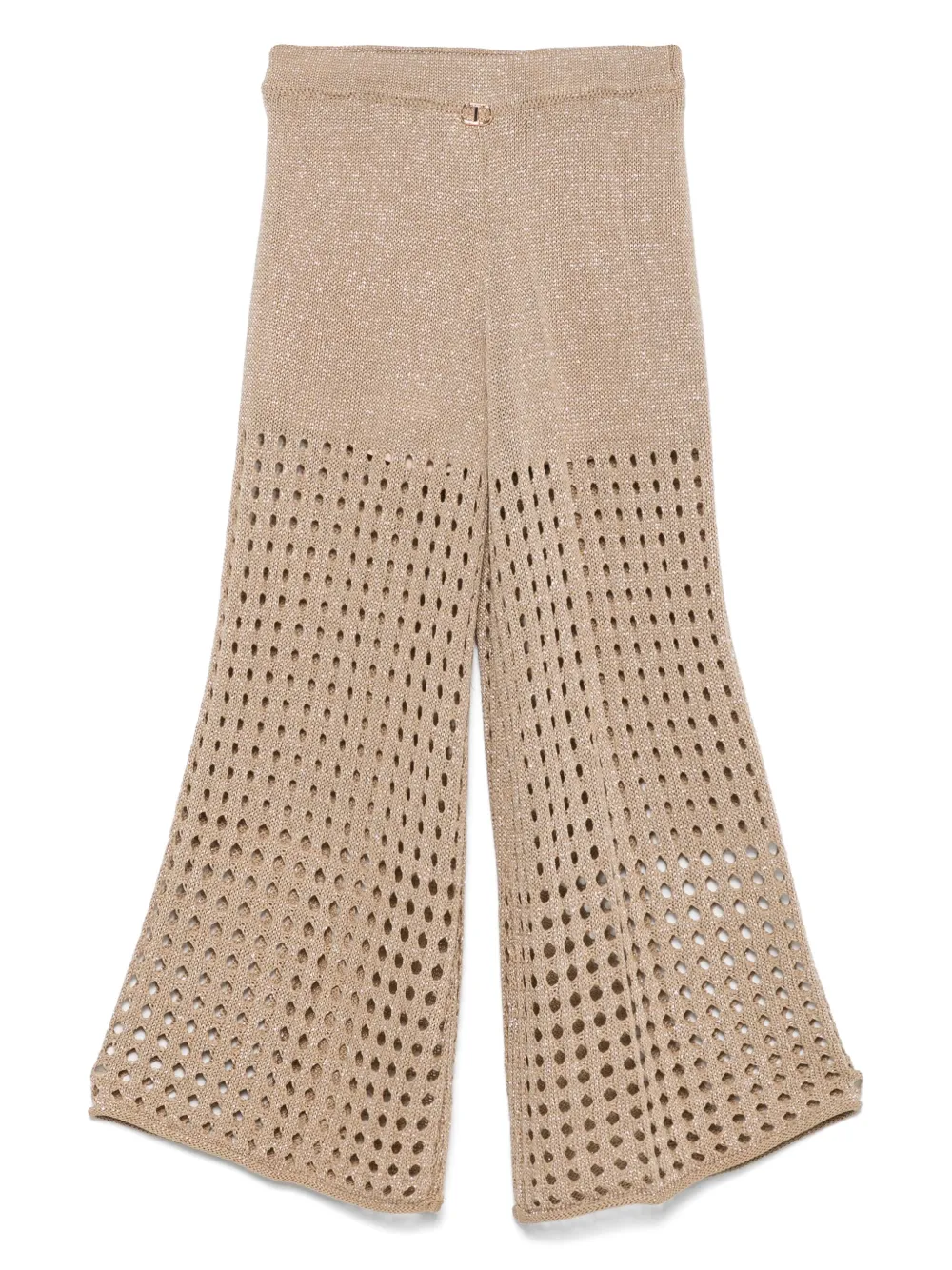 TWINSET Kids Lurex gebreide broek Beige