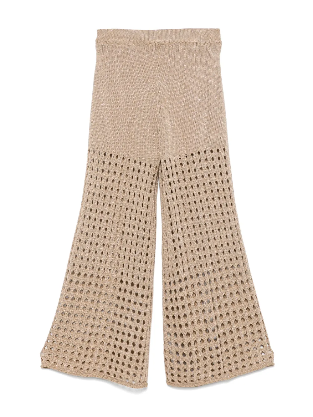 TWINSET Kids Lurex gebreide broek - Beige