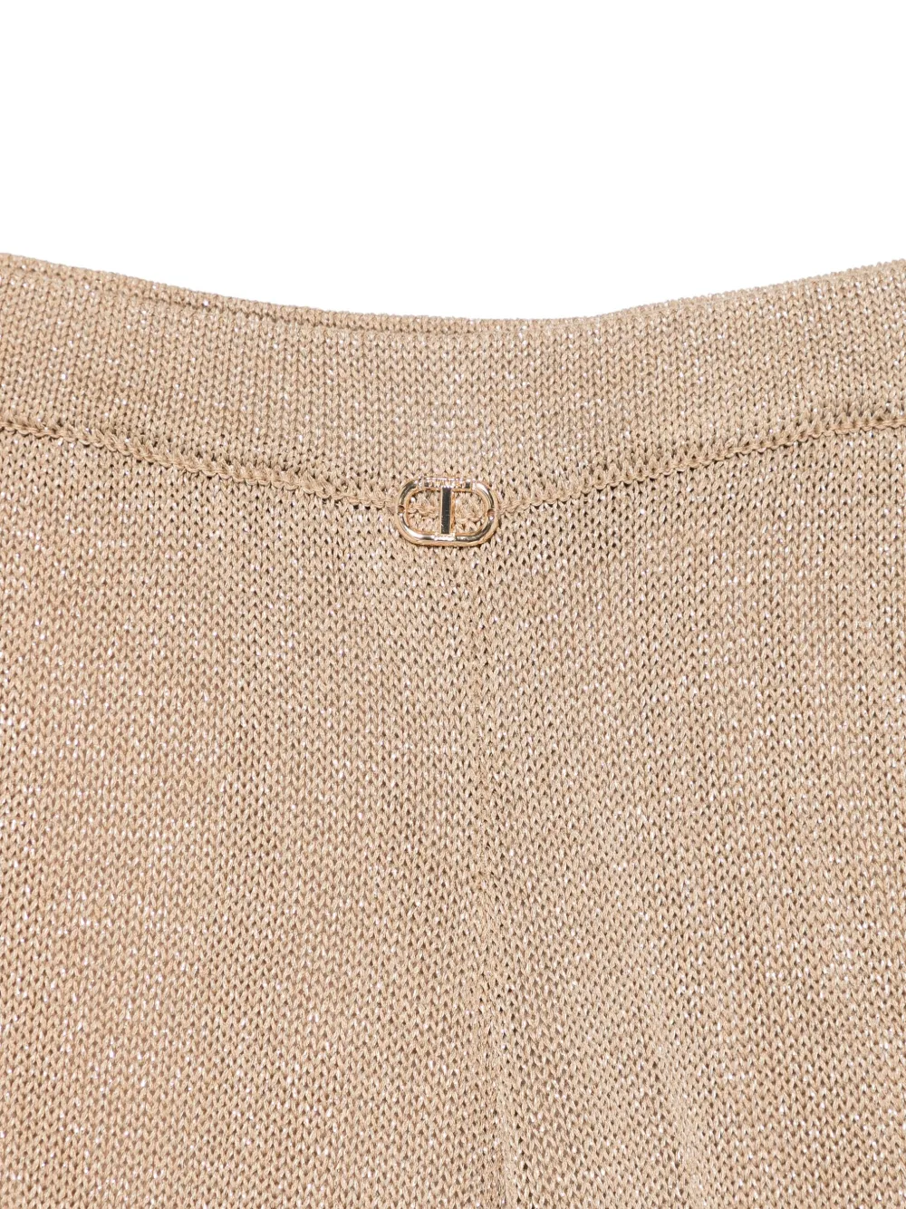 TWINSET Kids Lurex gebreide broek Beige