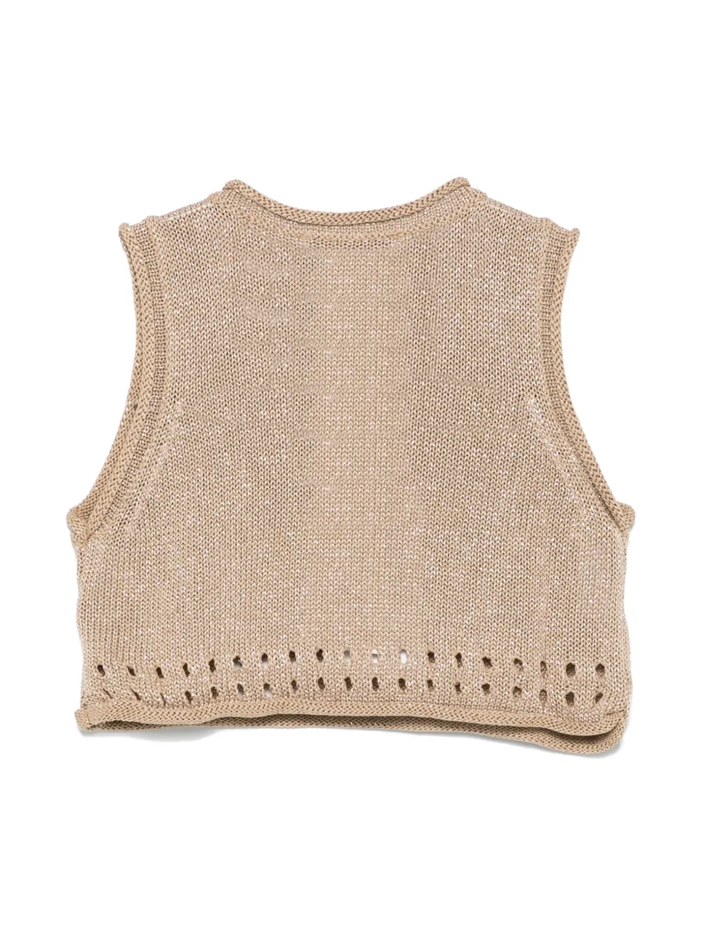 TWINSET Kids Lurex gebreide top Beige