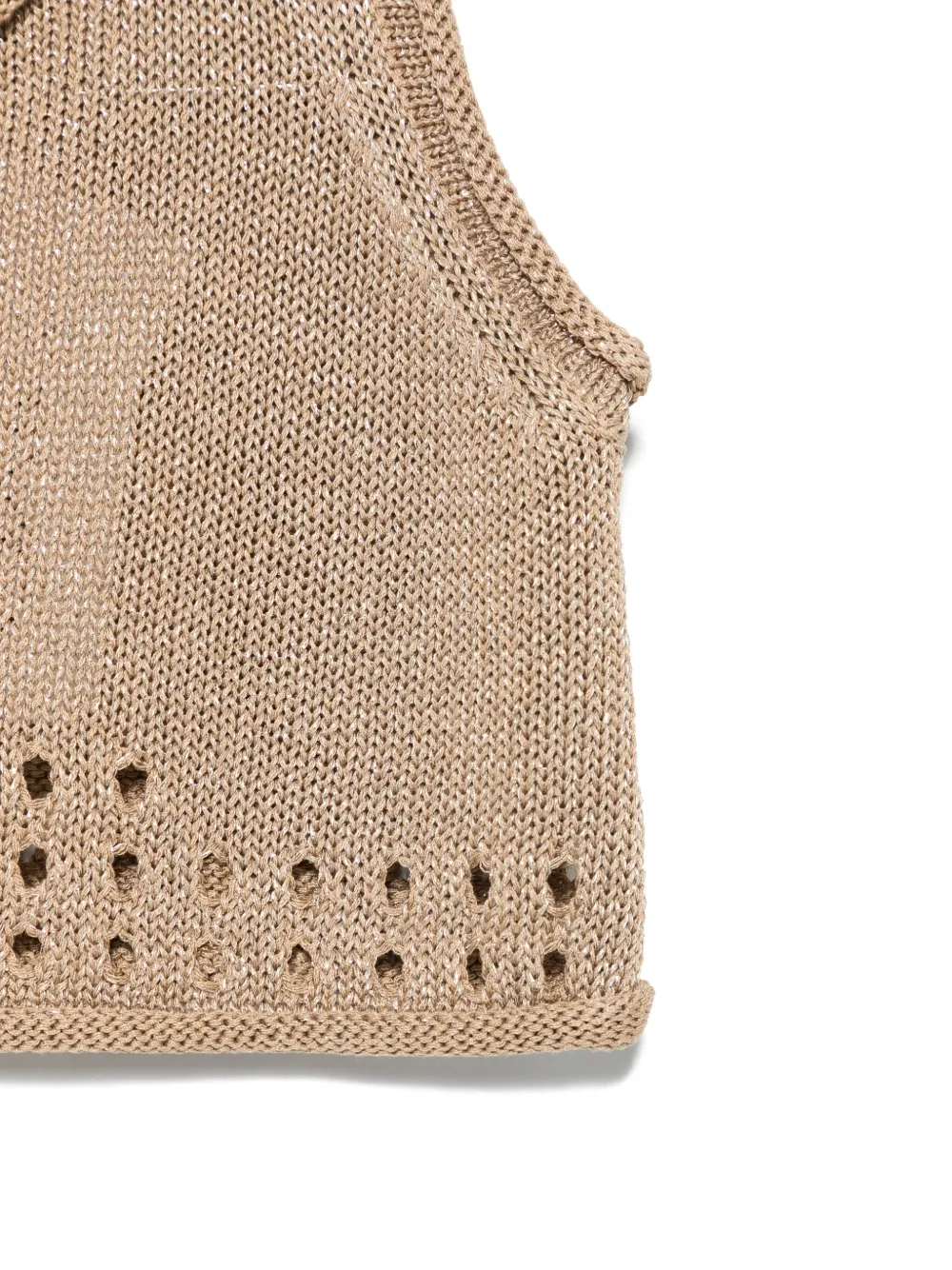 TWINSET Kids Lurex gebreide top Beige