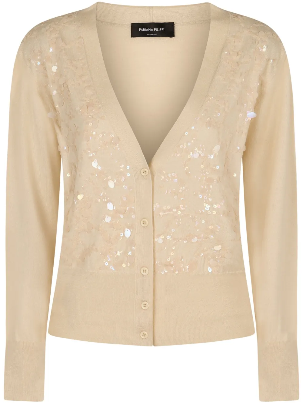 Fabiana Filippi Vest met pailletten Beige