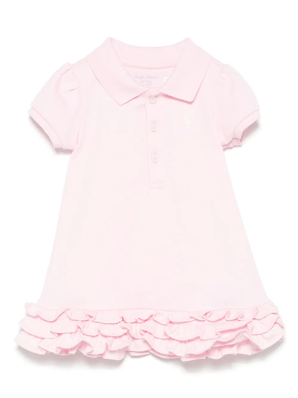 POLO RALPH LAUREN KIDS ラッフルヘム ワンピース - ピンク POLO RALPH LAUREN KIDS ラッフルヘム ワンピース - ピンク