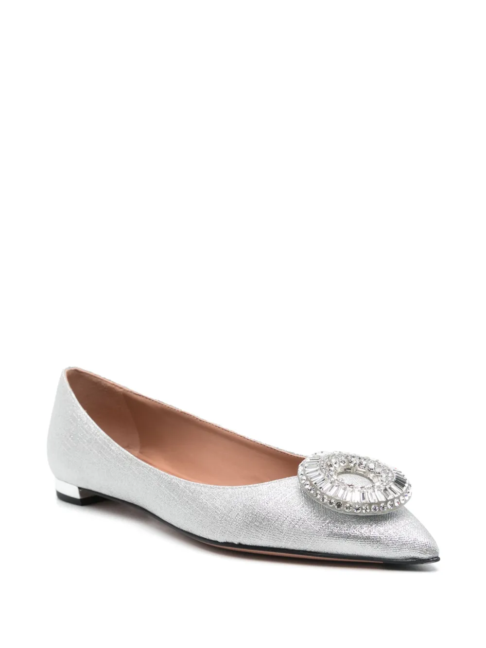 Aquazzura Crystal Hoop ballerina's - Zilver