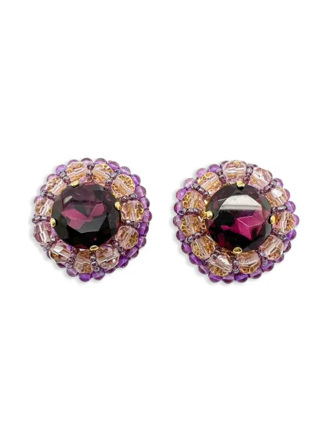 Jennifer Gibson Jewellery 1960s pre-owned Vintage Grand Ohrclips mit Amethyst und Kristallen