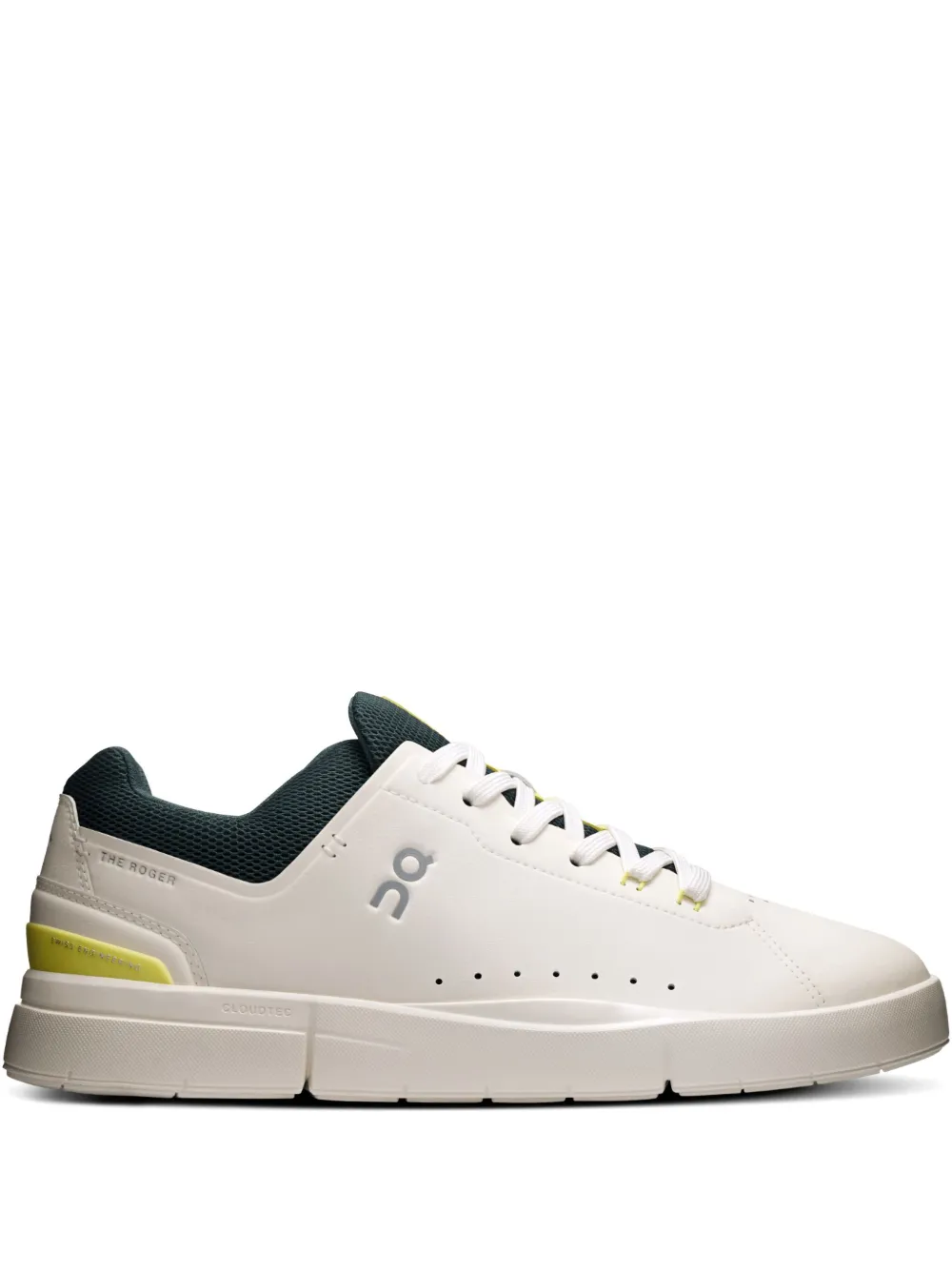 On Running The Roger Advantage "Ivory Evergreen" sneakers White