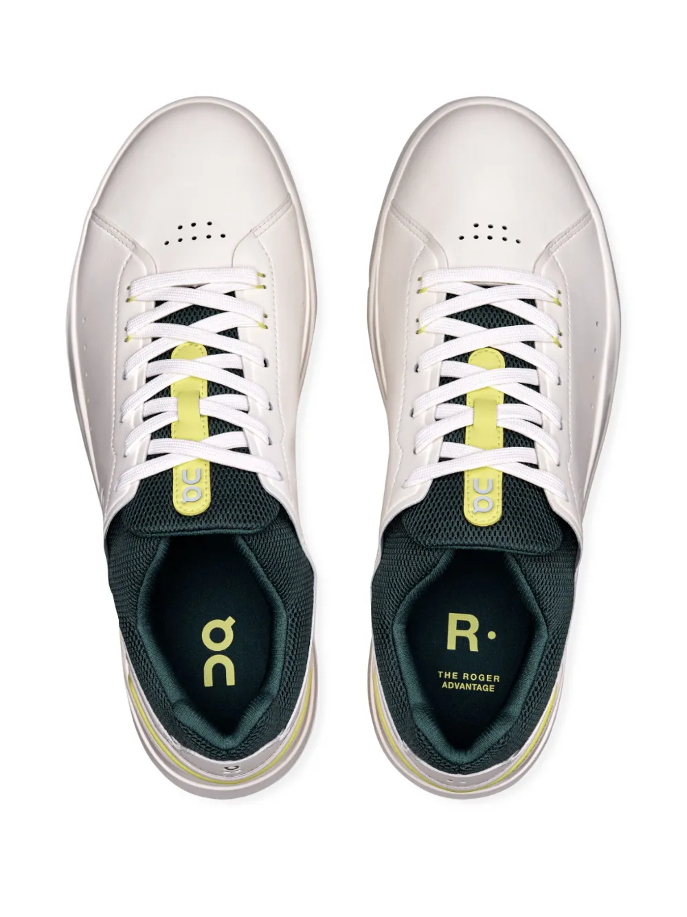 On Running The Roger Advantage "Ivory Evergreen" sneakers White