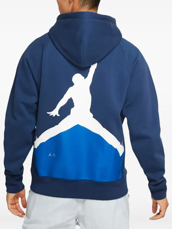white and blue jordan hoodie