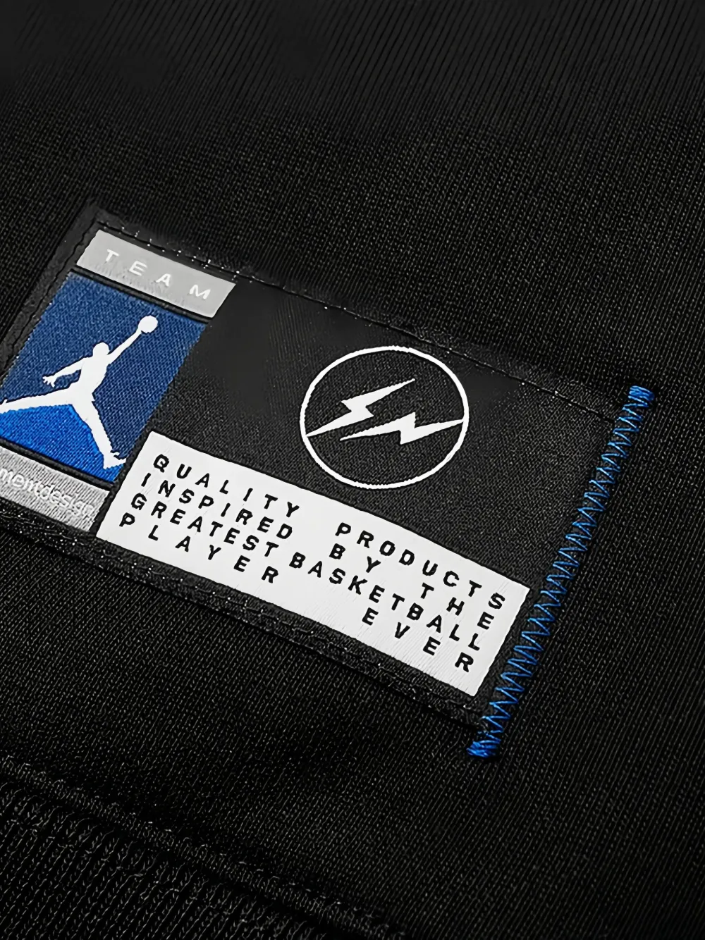 Jordan x Fragment jersey hoodie Zwart